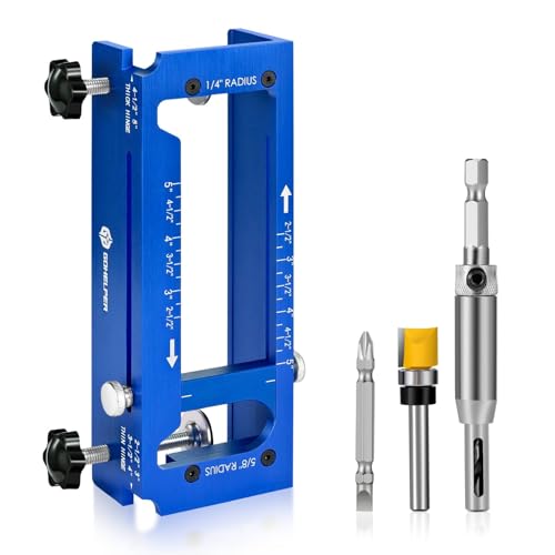 Door Hinge Jig, Aluminum Alloy Door Hinge Template Kit for Router, Adjustable Mortise Jig Fits Door