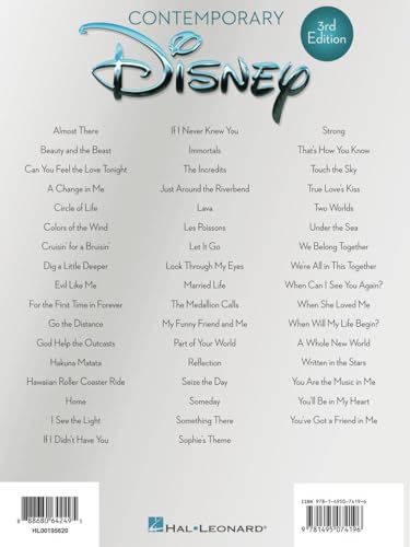 Contemporary Disney - 50 Favorite Songs | Sheet Music Songbook for Piano, Vocal and Guitar | Disney Piano Book for Beginners and Advanced Players | ... Music Book Collection (Piano-vocal-guitar) - Image 2