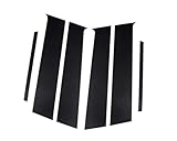 LXOINAGO 6Pcs Carbon Fiber Style Exterior Door Pillar Posts Covers Trims Compatible for Mitsubishi Lancer Evo 10 EX 2008-2016