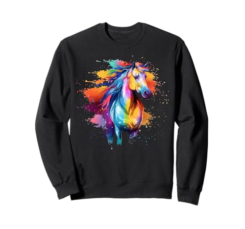 Splash Art Icelandic Horse Lover Coloré Sweatshirt