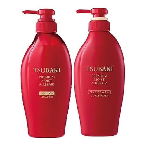 TSUBAKI プレミアムモイスト&リペア シャンプー×1 / コンディショナー×1 計2品セット | シャンプー コンディショナー 髪 ヘアケア 美容 ツバキ セット 家族 愛用 使い心地 洗い上がり サラサラ さらっ リピ におい 香り しっとり まとめ ファイントゥデイ 美容 消耗品 うるおい ツヤ髪 髪のハリ 毛髪