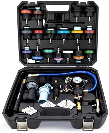 Mishimoto MMTL-CPT-28 Coolant Pressure Tester and Vacuum Refill Kit, 28-Piece Universal Fit, Black