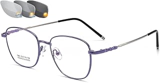 Reading Glasses Progressive Multifocal Intelligent Color Changing Sun Reader Eyewear Metal Frame Eyeglasses,Gold,+3.00 (Purple 1.75)