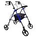 ProBasics Aluminum Rolling Walker for Seniors - Adjustable Seat & Height with 8 Inch Wheels, Blue