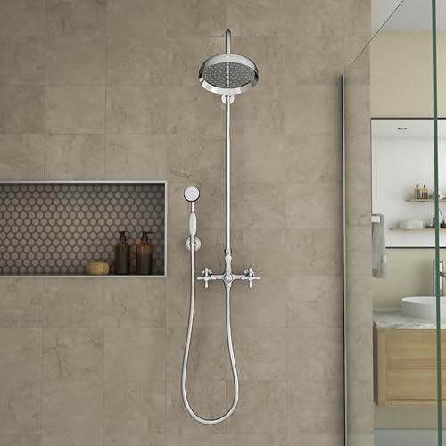 Image of Abbey 10 x 28 1 /2 Shower Faucet Set with Handshower, Chrome
