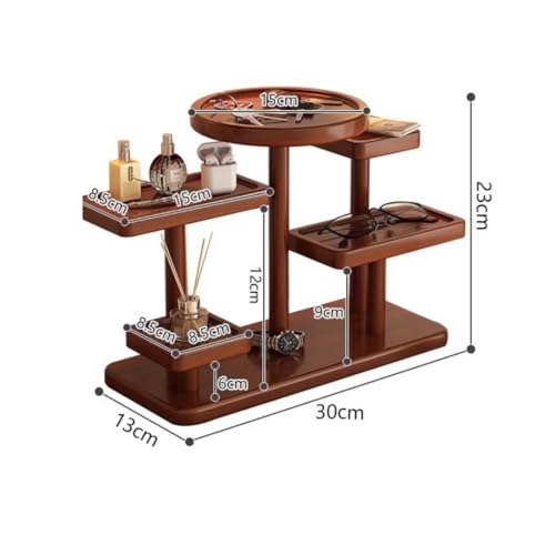 Navishendley Support de rangement en bois à plusieurs niveaux pour clés, lunettes et accessoires, étagère de bureau vintage pour le foyer, le bureau ou le salon – vue 6