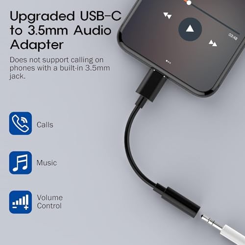 Image of USB Type C to 3.5mm Headphone Headset Jack Audio Connector Compatible for Samsung, OnePlus, Xiaomi, Realme, Zebronics, Vivo & iQoo (Black)
