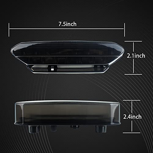 LED Tail Light Brake Rear Light for Motorcycle 2006-2009 Yamaha YFZ450(Smoked 1pcs)