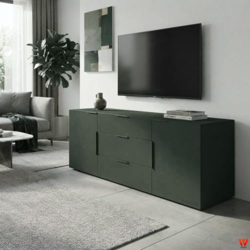 Image of WISDOM Olive Green Matte Self Adhesive Wallpaper for Furniture & Cabinets Peel and Stick Waterproof Easy to Clean & Durable For Kitchen Cabinets, Wardrobes, Tables, Drawers & Smooth Surfaces(20x48 In)