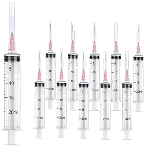 50 Pack 20ml 18Ga Lab Syringe Tools with Measurement, Individually Packed