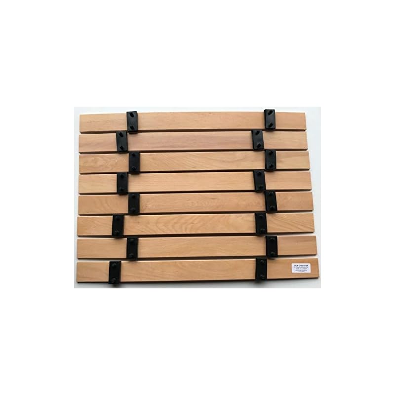SCM Créations Lot de 8 Lattes de 61cm (610mm) Largeur 53mm ép 8mm 7 Plis avec 16 Embouts pour clic clac bz lit, Latte de lit