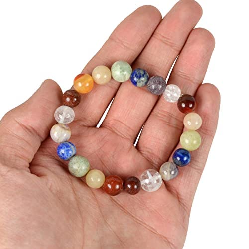 Image of Reiki Crystal Products Natural Crystal Stone 8 mm Round Bead Bracelet for Men & Women | Stretchable Gemstone Bracelet for Meditation, Yoga, Reiki & Daily Wear