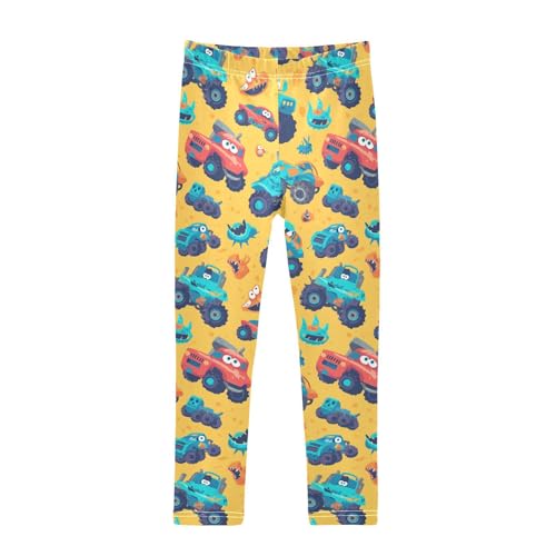 Hand Drawn Truck Car Pattern Cutoddler Baby Girl Athletic Leggings Comfortable High Waisted Leg Yoga Pants