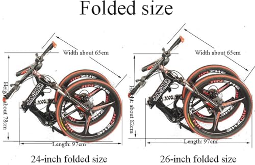 Klappbares Mountainbike 24 Zoll 26 Zoll Erwachsener Studentengeschwindigkeitsfahrrad Stoßdämpfer Mountainbike Radfahren Fahrrad,F,24 Zoll – Bild 3