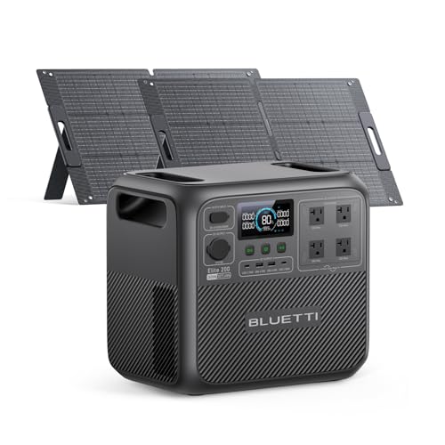 BLUETTI Solar Generator Elite 200 V2 with 2 100W Solar Panels Included, Portable Power Station...