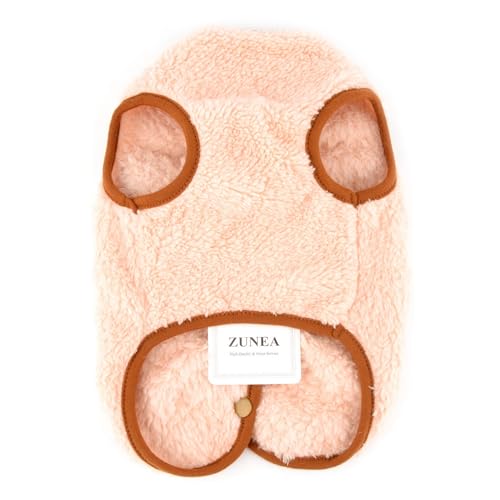 Zunea Fuzzy Hundepullover Mäntel für kleine Hunde, warmer Fleecepullover, Winterweste, Jacken mit D-Ring, niedlicher Bär, flauschig, Welpenkleidung, weich, ärmellos, kaltes Wetter, Haustierbekleidung