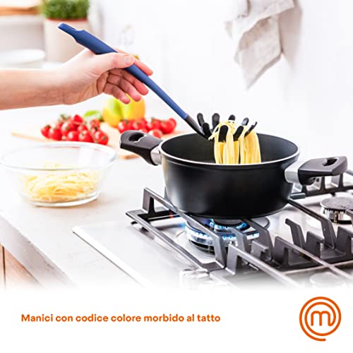 MasterChef Set Utensili Cucina con Mestoli, Spatola, Cucchiaio, Leccapentole, Set Pasticceria e Altro AntiGraffio e Resistente al Calore, Casa Accesori Antiaderente, Multicolore - immagine 4