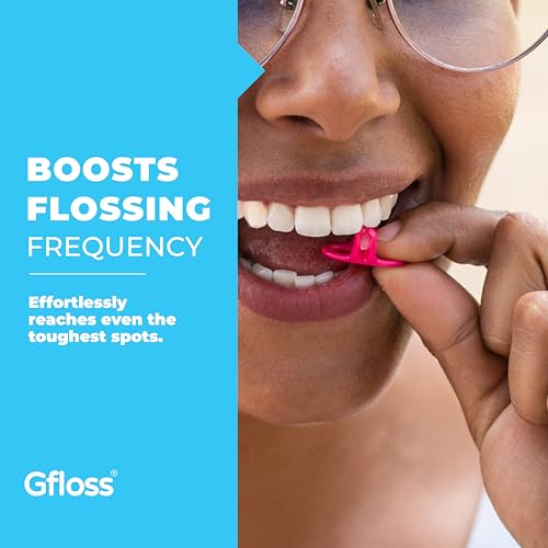Image of Gfloss Hands-Free Dental Floss - 40 Count - Easy to Use & Discreet Flossers for Adults | Travel Floss | Thin Soft Floss | Unwaxed Unflavored | PFAS-Free Oral Care