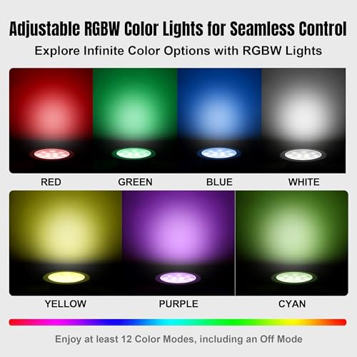 FOXLUX 10 Inch LED RGBW Color Changing Inground Pool and Spa Light, IP68 Waterproof, Remote Control, Fits 10" Pool Niche by FOXLUX - Image 3