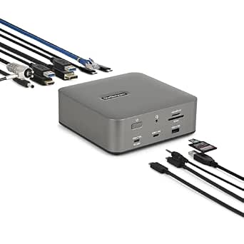 StarTech Thunderbolt 5 Dock, Dual 8K 60Hz, Triple 4K for Windows, Up to Dual 6K 60Hz for Mac - TB5 & USB4 Docking Station with 120Gbps Max Transfer, 140W PD, 30W Phone, USB 10Gbps