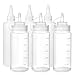 PracticAid Variety Pack of 6 Plastic Squeeze Bottles 8 Oz - Hinge Twist & Precision Tip Caps