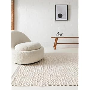 benuta Pure Wollteppich Lana – Wolle – Rechteckig & im Style: Uni, Hygge & Cozy, Natural Living – Pflegeleicht für Wohnzimmer Schlafzimmer, Cream, 160×230 cm