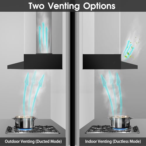 image for Zomagas Under Cabinet Range Hood 30 inch, Ducted/Ductless Convertible 