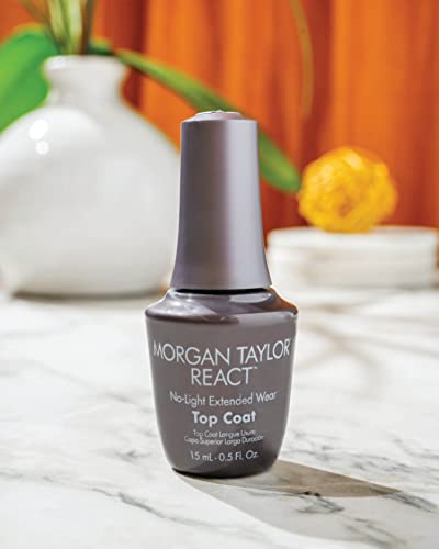 Morgan Taylor Nail Lacquer React Extended Wear Top Coat, Top Coat Nail Polish, 0.5 Oz. #TOP2