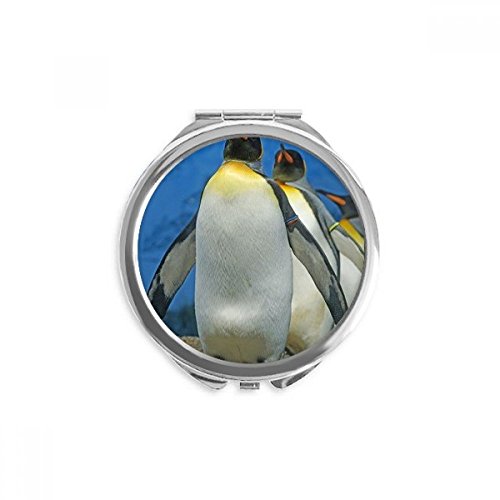 Miroir ronde de maquillage de poche manchots de l'antarctique 2,6x2,4