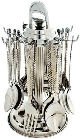 Navisha Julie Stainless Steel 24 Pieces Cutlery Set with 8 Hook Hanging