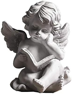 Angel Statue Cherub Wings Figurine Indoor Outdoor Guardian Home Garden Angel Sculpture Statuette Shelf Sitter Memorial Statue 4"