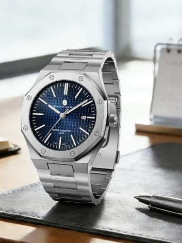Miniatura 7 de Sapphero Reloj Hombre De Cuarzo 30m Impermeable De Negocios Casual Relojes De Pulsera De Acero Inoxidable Regalo Para Hombre