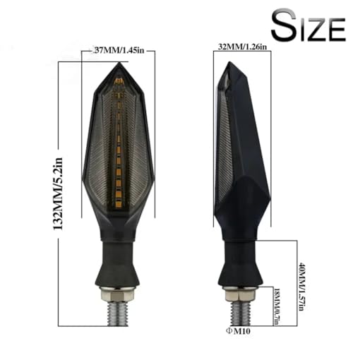 Clignotant Séquentiel Ambre Moto pour Kawasaki Ninja ZX10R Z900 Z1000