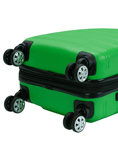Image of Rockland Melbourne Hardside Expandable Spinner Wheel Luggage, 2TONEBLUE, 2 Piece (20 inch /28 inch), Green, Carry-On 20 inch, Melbourne Hardside Expandable Spinner Wheel Luggage
