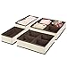 mDesign boîte de rangement (set de 4) – rangement tiroir à rayures pour l'armoire ou les tiroirs en deux tailles – organisateur de tiroir pratique – crème/brun foncé