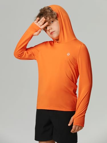 HODOSPORTS Boys Rash Guard Swim Shirt Long Sleeve for Kids UPF 50+ Sun Protection Hooded Swimming Hiking Shirts Swimsuit2