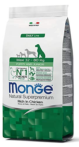 Monge - Natural Superpremium - Croquette pour Chiot Maxi Puppy & Junior Riche en Poulet - Offre 2 Sacs de 12 kg