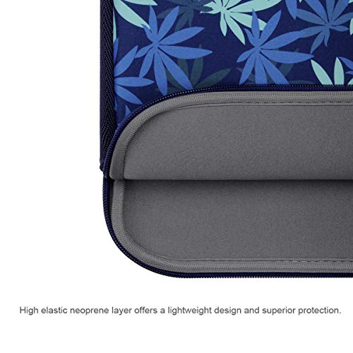 Image of Arvok 13-14 Inch Laptop Sleeve Case /Water-Resistant Neoprene Notebook Computer Pocket Tablet Briefcase Carrying Bag /Pouch Skin Cover for HP /Dell /Lenovo /Asus /Acer, Dark Blue Maple Leaf
