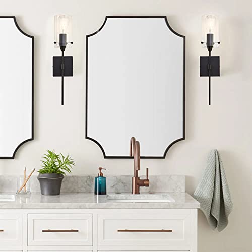 Noele Black Wall Sconce, Wall Light Set Of 2, Modern Industrial Vanity Lighting Fixture For Bathroom Farmhouse Wall Lamp With Clear Glass Shades (Bulb Not Included) #TOP6