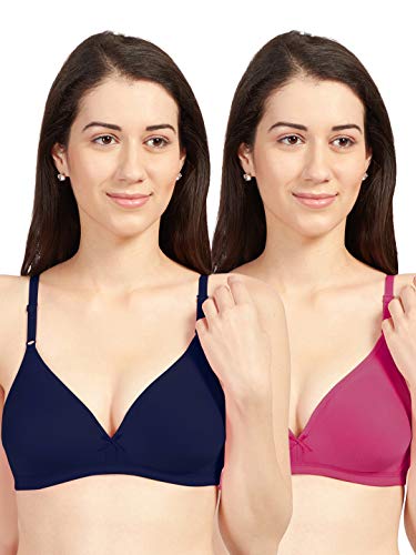 Image of SONARI Omania Womens Non-Padded Cotton Polyester Bras - Solid, Non-Wired, Medium Coverage, Hand Washable (Pack of 2)