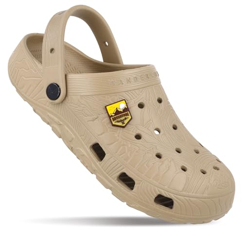 Image of WALKAROO Mens Clogs with Soft Sole, Backstrap, Ventilated and Lightweight - WC8801