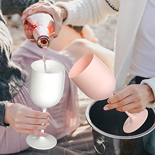 Swainlyn Unbreakable Wine Glasses | Set Of 4 | Reusable 16 Oz Plastic Wine Glasses | Patio Drinkware | Ideal For Homes & Bars | Outdoors Camping, Beach, Picnic, Party #TOP4