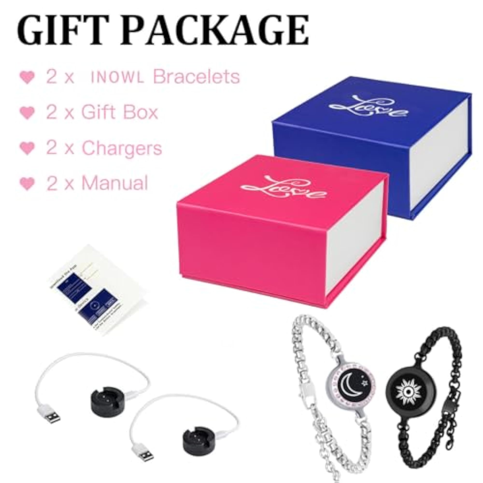Couples Long Range Touch Bracelets with Vibration & Light
