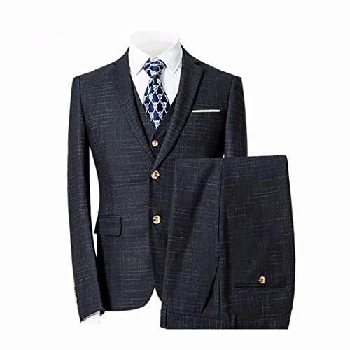 FTIMILD スーツメンズ セットアップスーツ ビジネス スーツ スリーピース チェック 柄 二つボタン 結婚式 パーティー フォーマル オールシーズン対応