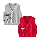 💗 Bestes Geschenk: baby Mädchen Jungen Pullunder Strickweste sind geeignet für Weihnachten, Halloween und Geburtstage, perfektes Geschenk für Söhne, Töchter, Enkel und Enkeltöchter.