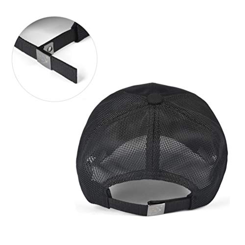 Boné de beisebol ajustável PRETYZOOM com secagem rápida e proteção solar (Preto), Preto, 35*25*5cm