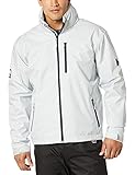 Helly-Hansen Men's Standard Crew Hooded Midlayer Fleece Lined Waterproof Raincoat Jacket, 853 Grey Fog, X-Large