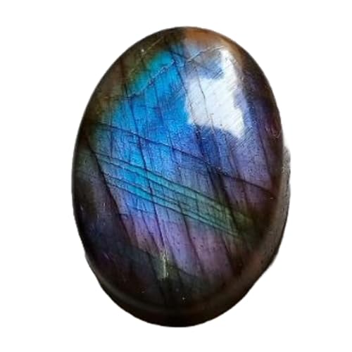 Pierre précieuse labradorite bleu feu naturelle de prestige ovale 28 mm