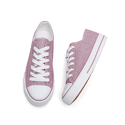 Womens Shoes Low Top Lace Up Canvas Sneakers Casual Fashion Running Lightweight Breathable Low Cut Comfortable Canvas Shoes For Walking 7.5 #TOP2