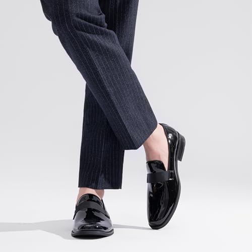 Jousen Men's Tuxedo Shoes Black Dress Shoes for Men Business Formal Mens Loafers Slip On3